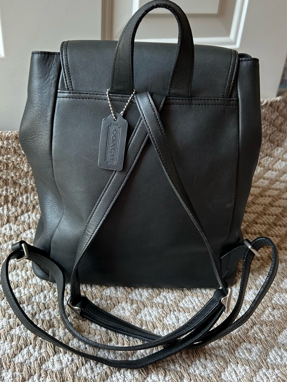 Vintage Coach Backpack Black Leather
 Y2K 9827 Hampton Legacy Excellent - Picture 2 of 12